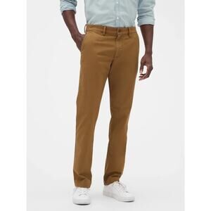 Gap Essential Khakis Pants Slim Fit Straight Leg Palomino Brown Mens Size 32x34